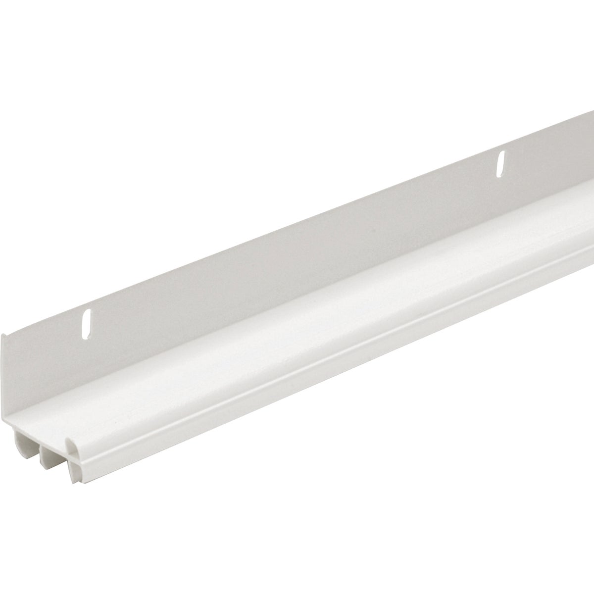 M-D 2.5 In. W. x 1.5 In. H. x 36 In. L. White Vinyl L-Shaped Door Bottom with Vinyl Fins for 1-3/4 In. Door