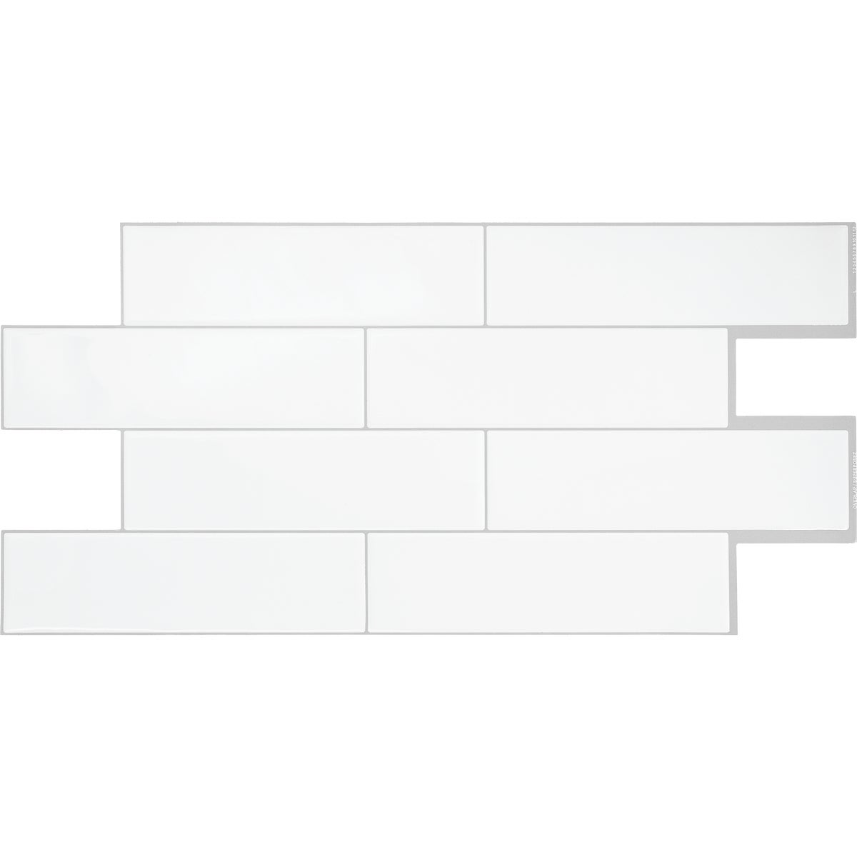 Smart Tiles Approx. 11 In. x 22 In. Glass-Like Vinyl Backsplash Peel & Stick, Oslo White Subway Tile (2-Pack)