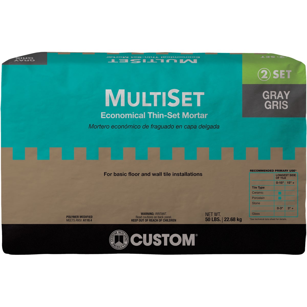 Multiset 50 Lb. Gray Mortar Mix