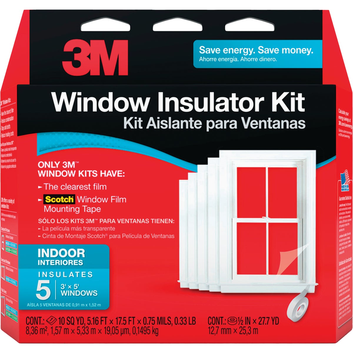 3M Indoor 62 In. x 210 In. Window Insulation Kit, (5-Pack)