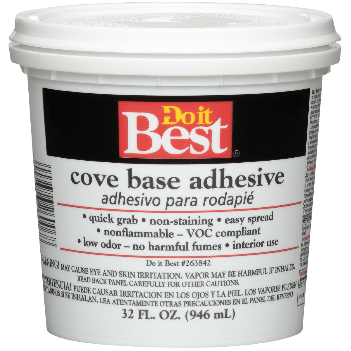 Do It Best 1 Qt. Buff Cove Base Adhesive