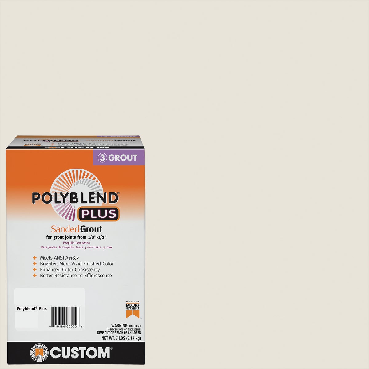 Custom Building Products PolyBlend PLUS 7 Lb. Bright White Sanded Tile Grout