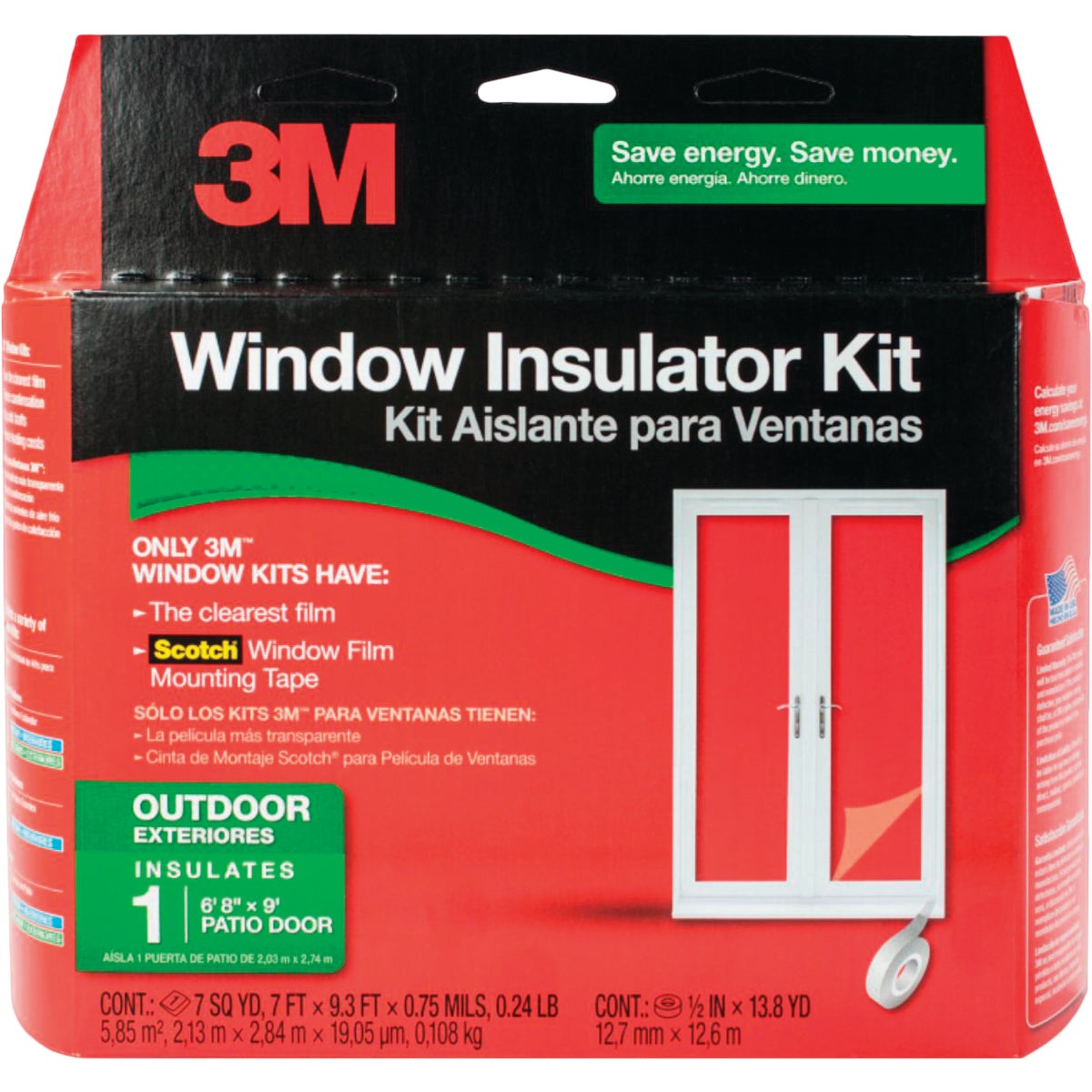 3M Outdoor Patio Door 84 In. x 112 In. Window Insulation Kit