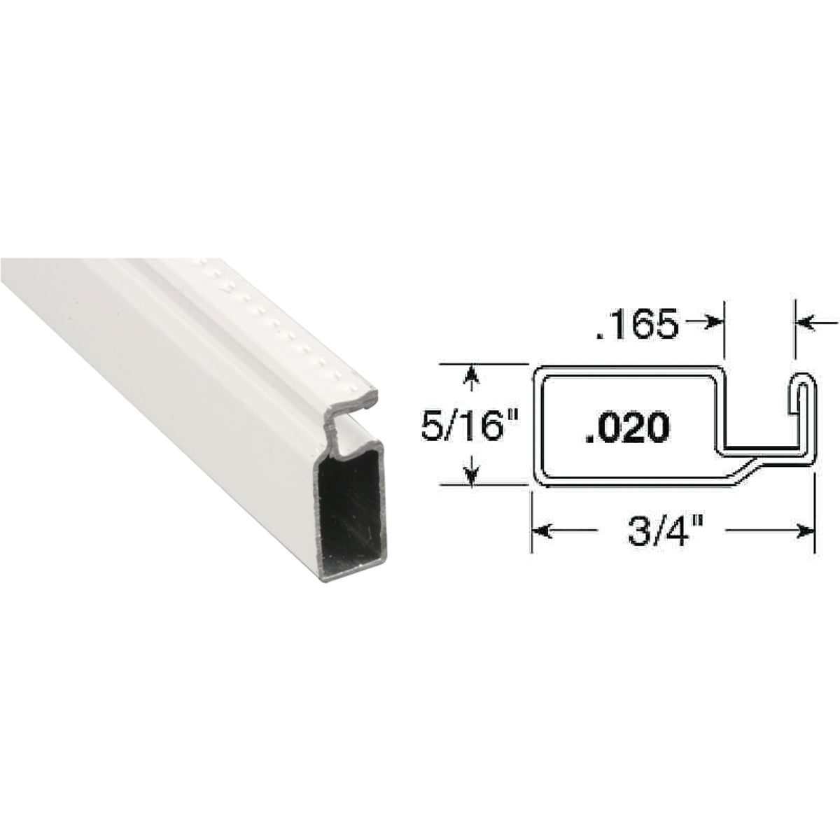 Prime-Line Make-2-Fit 3/4 x 5/16 x 72 White Aluminum Screen Frame