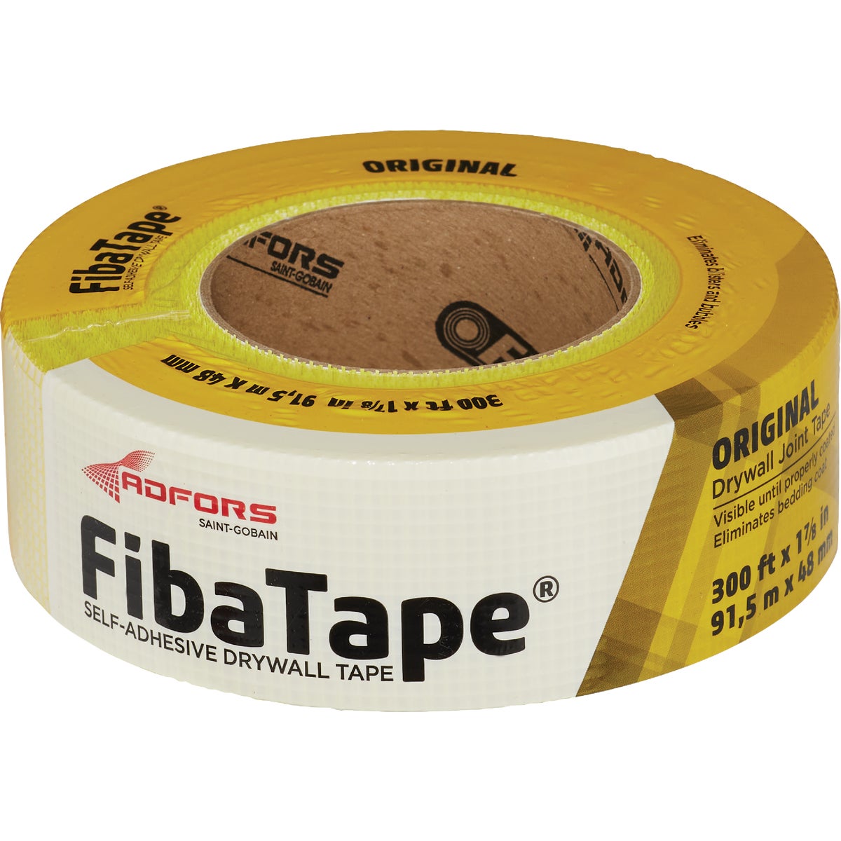 FibaTape 1-7/8 In. x 300 Ft. Yellow Self-Adhesive Joint Drywall Tape