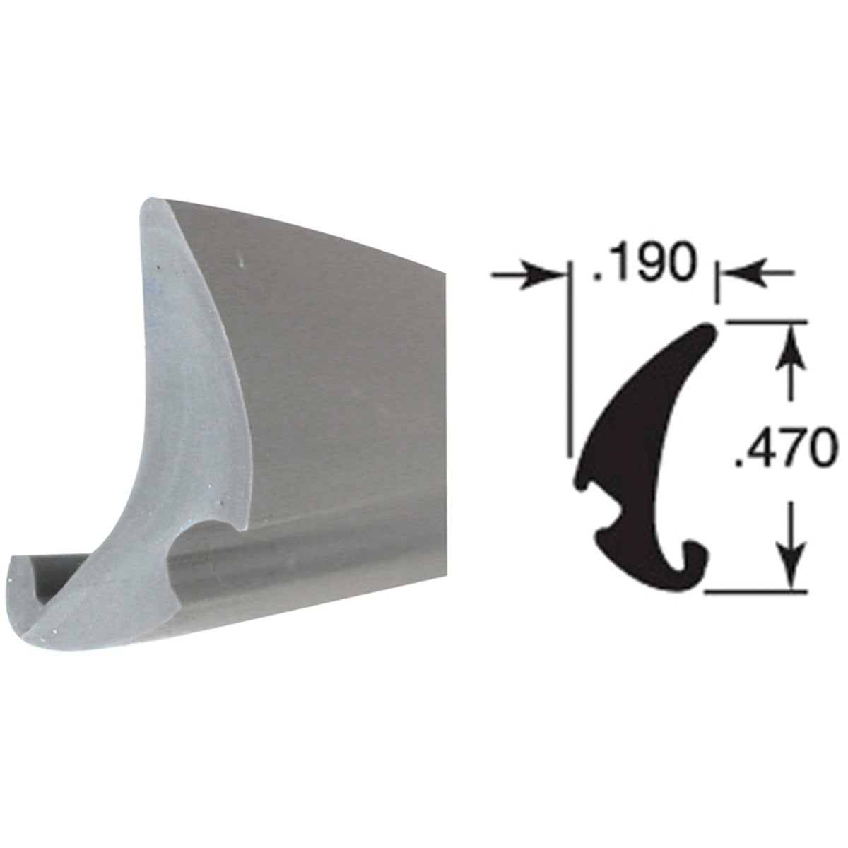 Prime-Line .190 x .470 x 200 Ft. Glass Glazing Spline