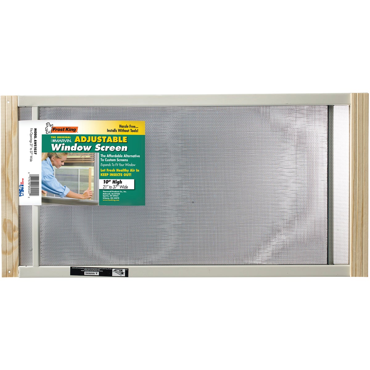 W.B. Marvin 10 In. x 21-37 in. Adjustable Window Screens by Frost King