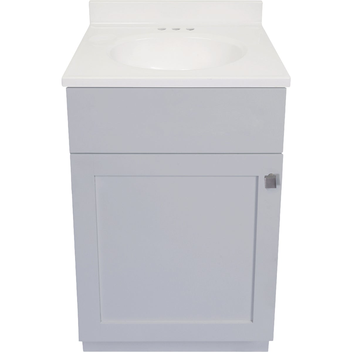 Modular Charleston Gray 18 in W x 16 In. D x 34-1/2 In. H  Vanity with White Cultured Marble Top