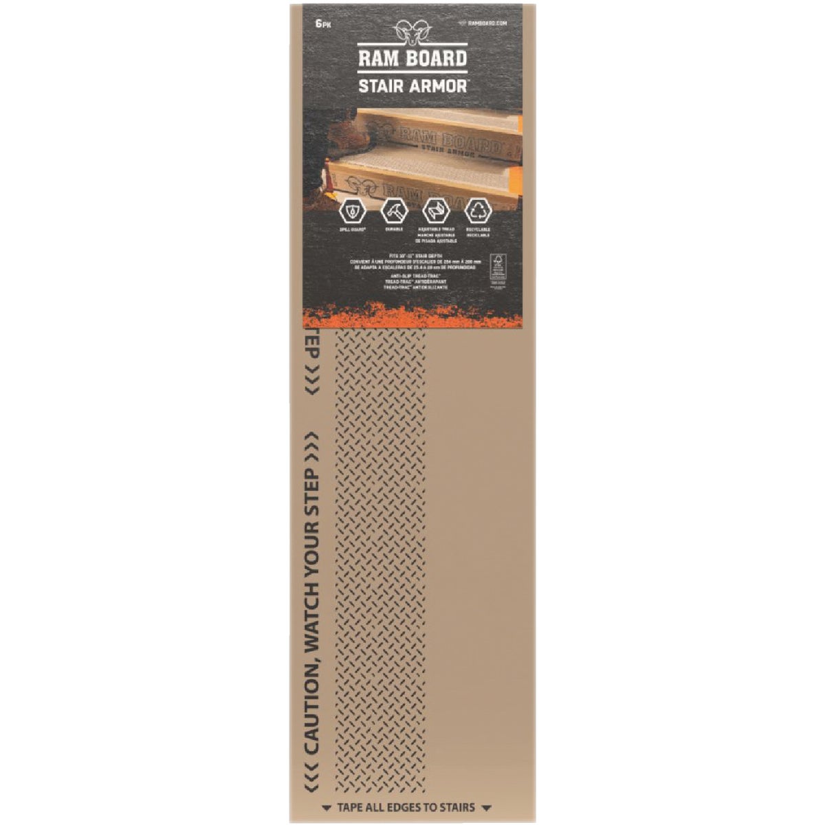 Ram Board Stair Armor 34 In. W x 19 In. H Stair Protector (6-Pack)