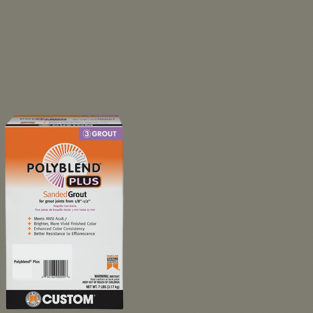 Custom Building Products PolyBlend PLUS 7 Lb. Natural Gray Sanded Tile Grout