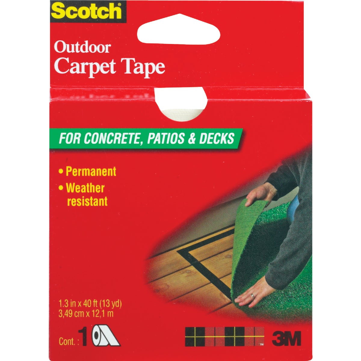 Scotch 1-3/8 In. x 40 Ft. Heavy Outdoor Duty Carpet Tape