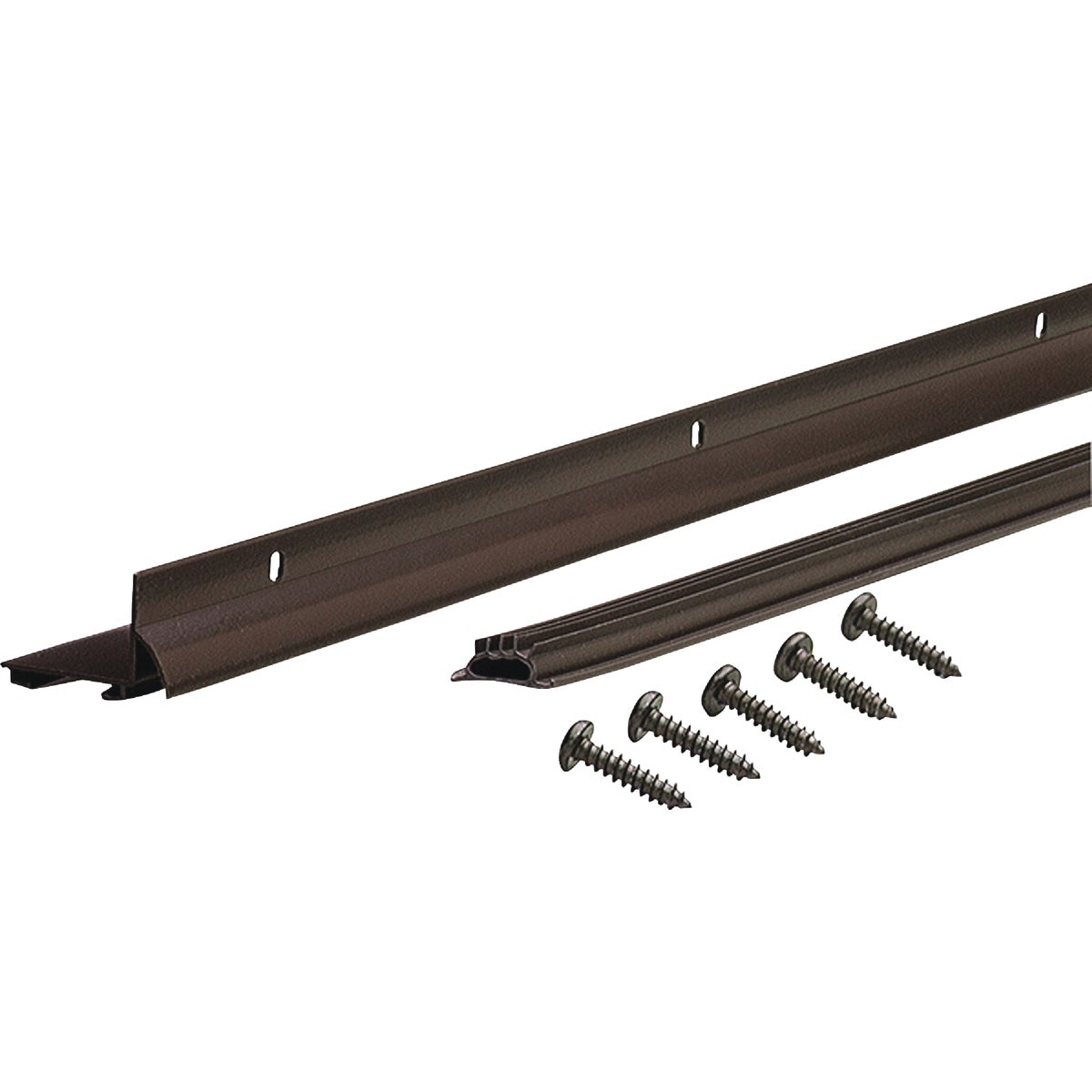 M-D Ultra 1.75 In. W. x 1.25 In. H. x 36 In. L. Bronze Vinyl L-Shaped Door Bottom with Drip Cap for 1-3/8 & 1-3/4 In. Door