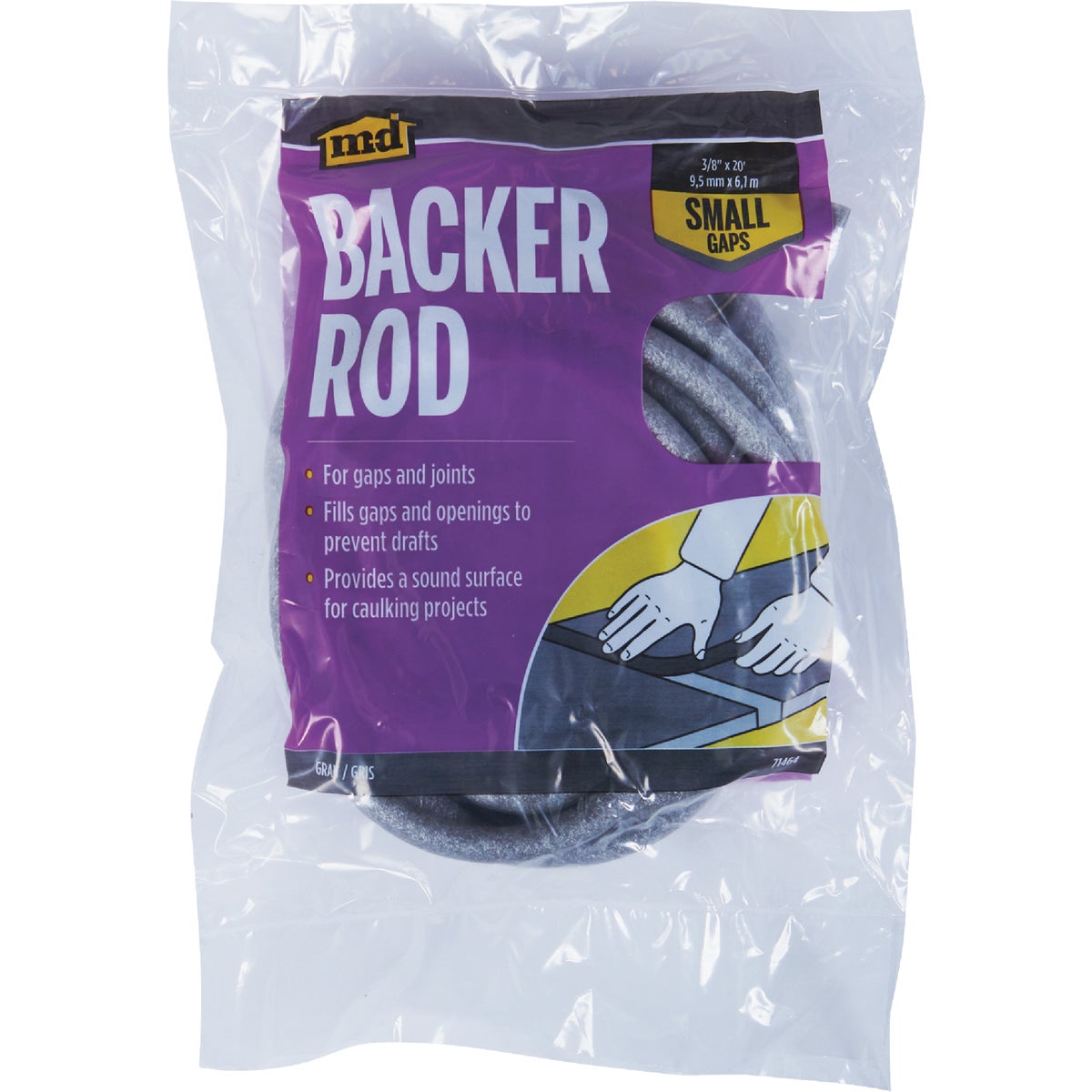 M-D 3/8 In. x 20 Ft. Gray Backer Rod