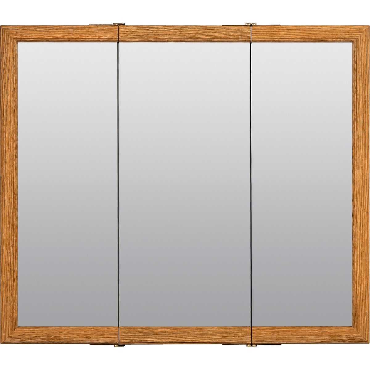 Zenith Zenna Home Oak 29.63 In. W. x 25.57 In. H. x 4.5 In. D. Tri-View Surface Mount Medicine Cabinet