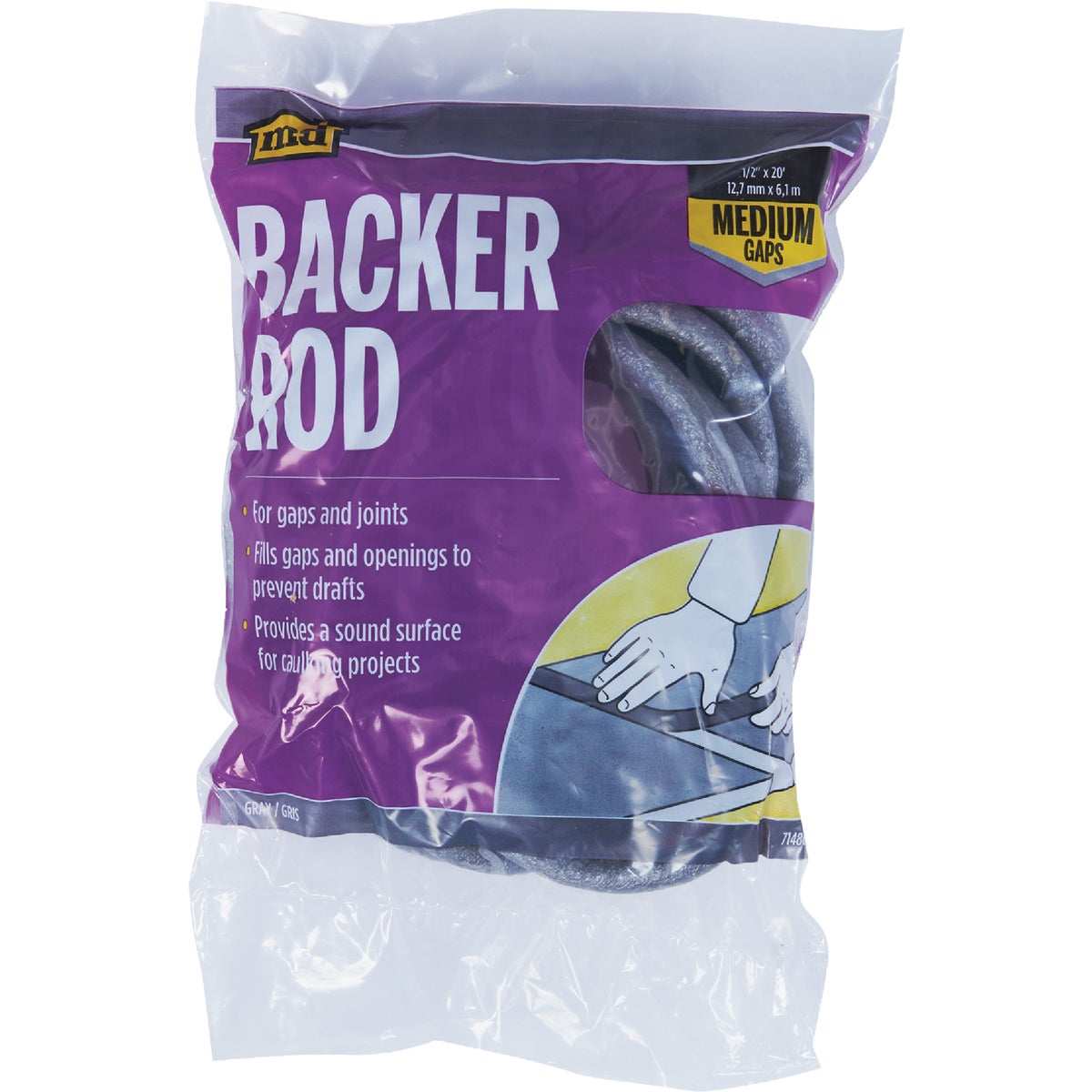 M-D 1/2 In. x 20 Ft. Gray Backer Rod