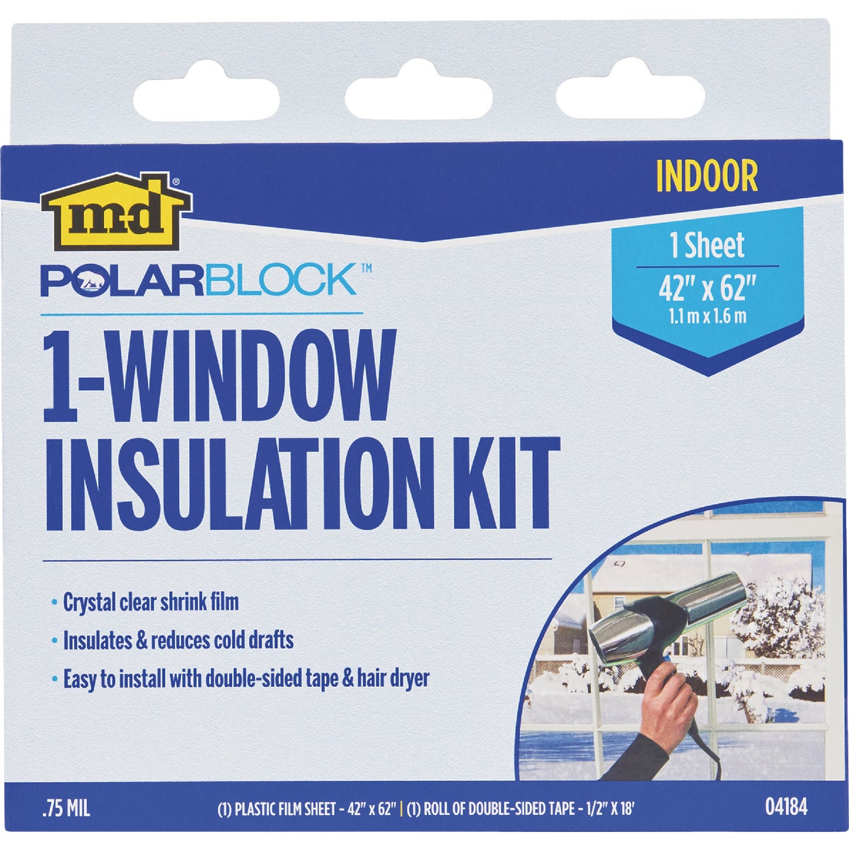 M-D Shrink & Seal 42 In. x 62 In. Indoor Window Insulation Kit