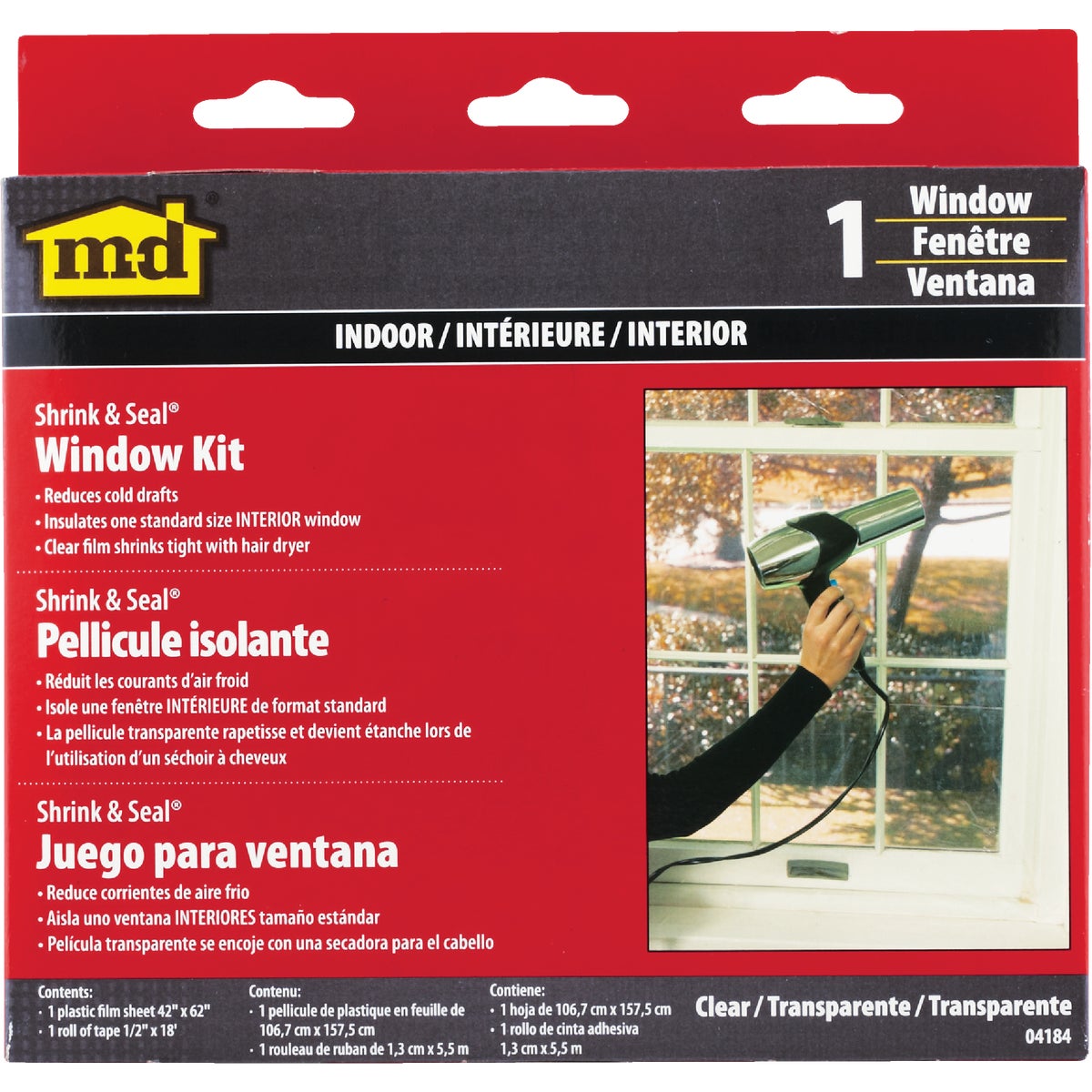 M-D Shrink & Seal 42 In. x 62 In. Indoor Window Insulation Kit
