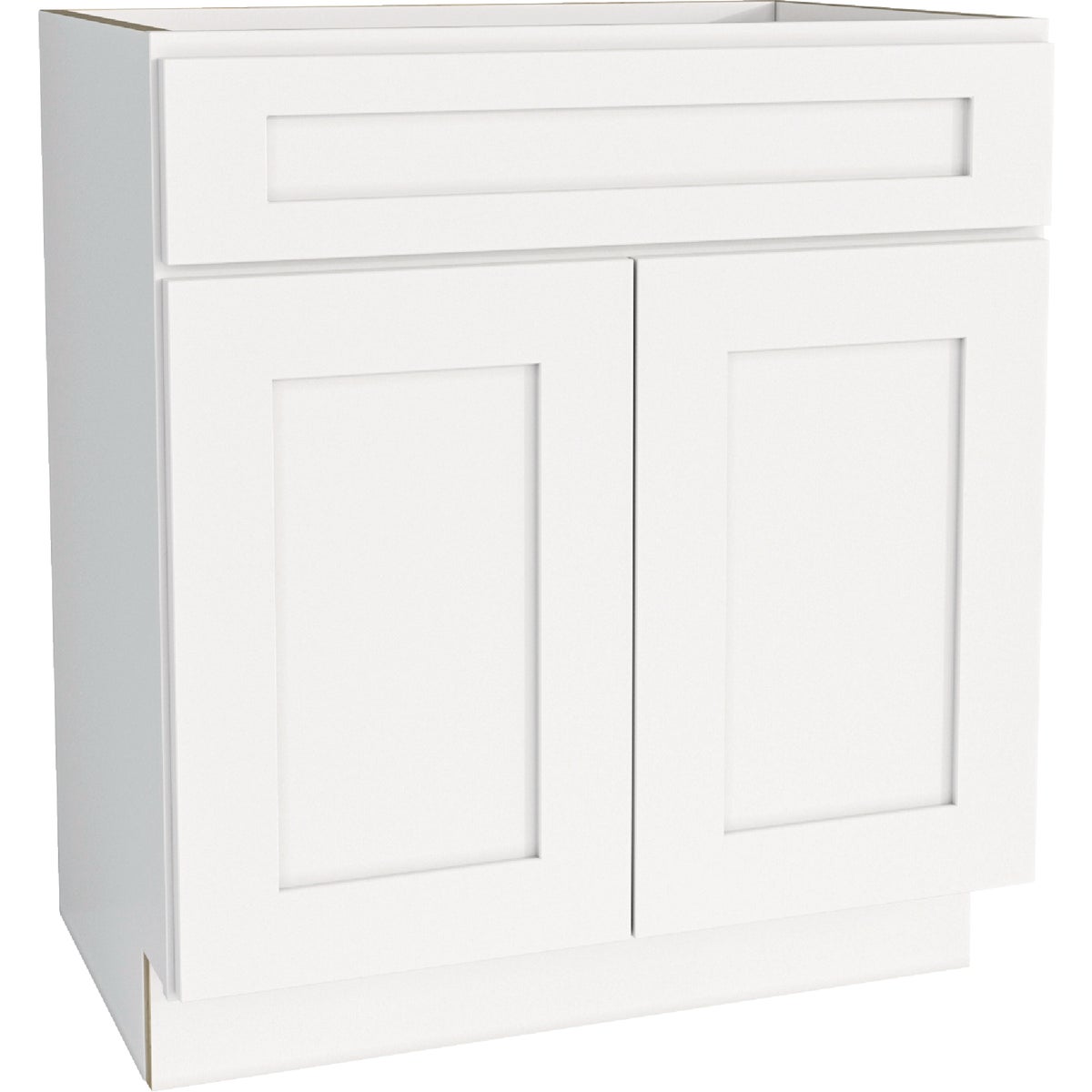 CraftMark Plymouth Shaker 30 In. W x 24 In. D x 34.5 In. H Ready To Assemble White Base Kitchen Cabinet