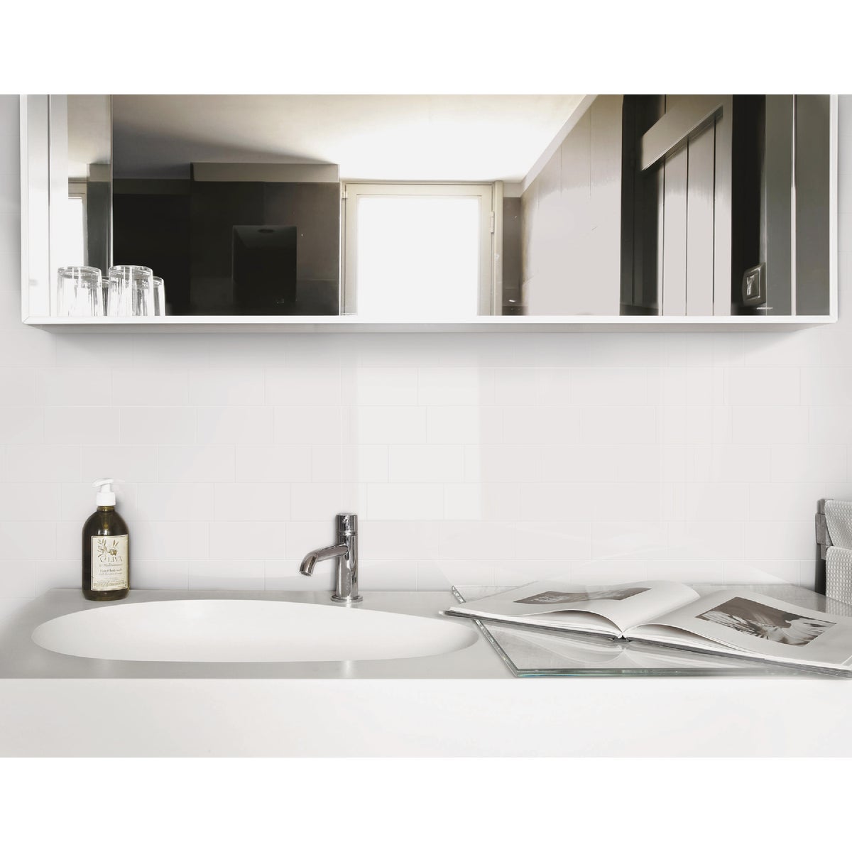 Emser Catch 3 In. x 6 In. Glossy Ice Ceramic Wall Tile (16.59 Sq. Ft./Case)