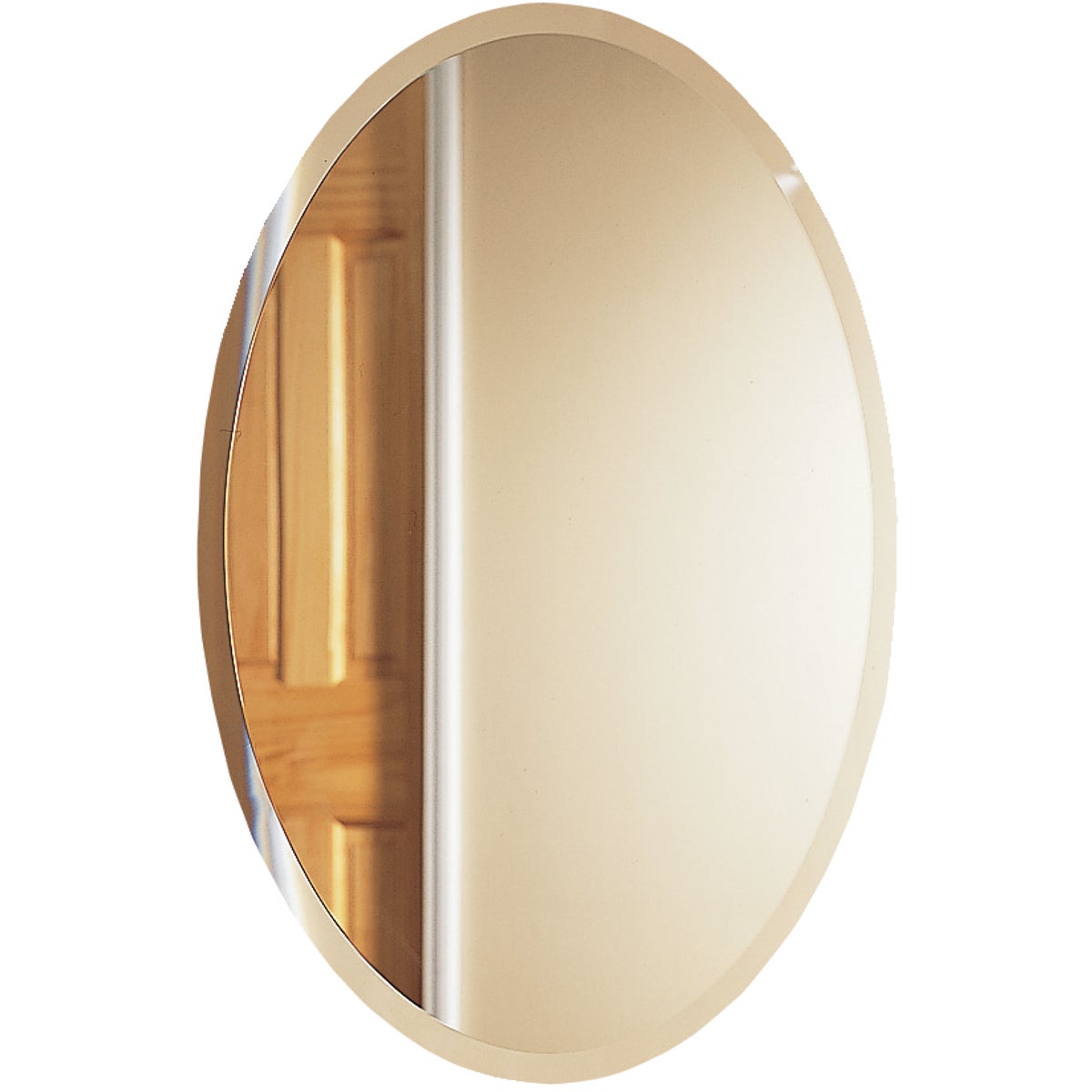 Zenith Frameless Beveled 21 In. W x 31 In. H x 4 In. D Single Mirror Surface Mount Oval Medicine Cabinet