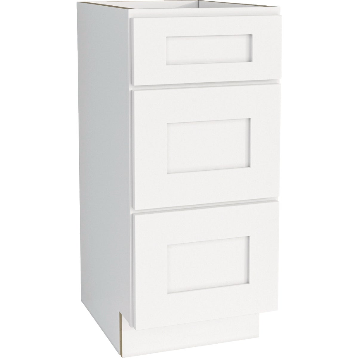 CraftMark Plymouth Shaker 15 In. W x 24 In. D x 34.5 In. H Ready To Assemble White Drawer Base Kitchen Cabinet