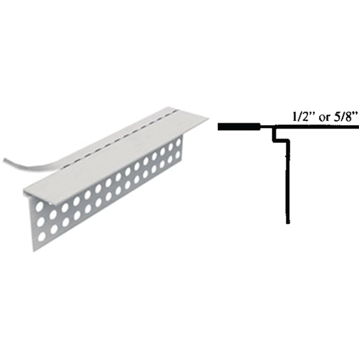 ClarkDietrich 1/2 In. x 10 Ft. Vinyl Rip-Bead L-Trim Corner Bead (Qty = 50 Pcs.)