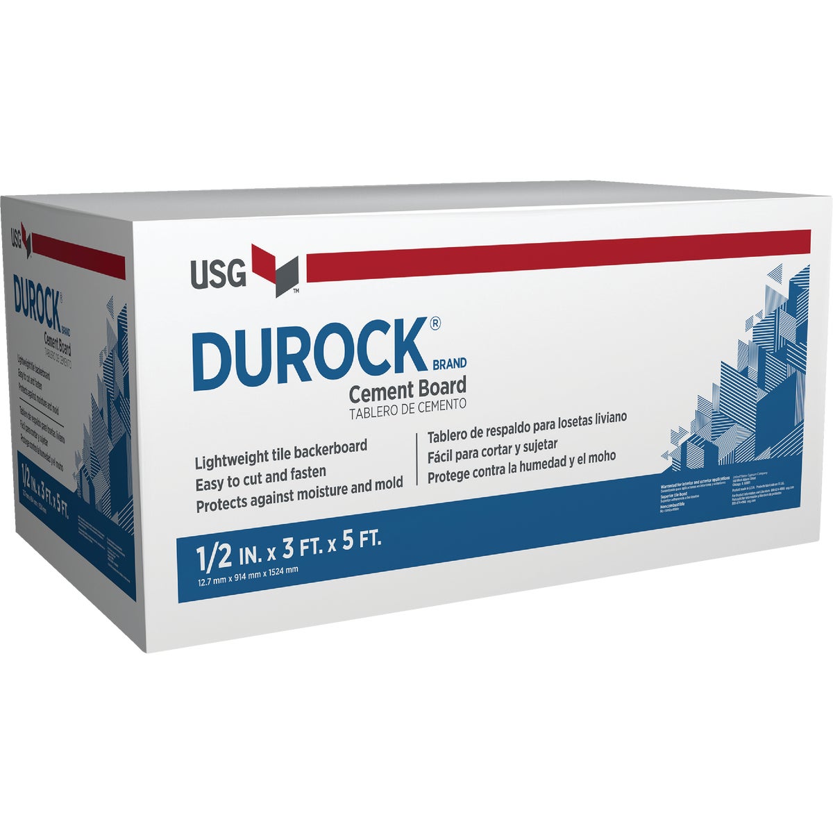 Durock 1/2 In. x 3 Ft. x 5 Ft. Interior/Exterior Cement Board