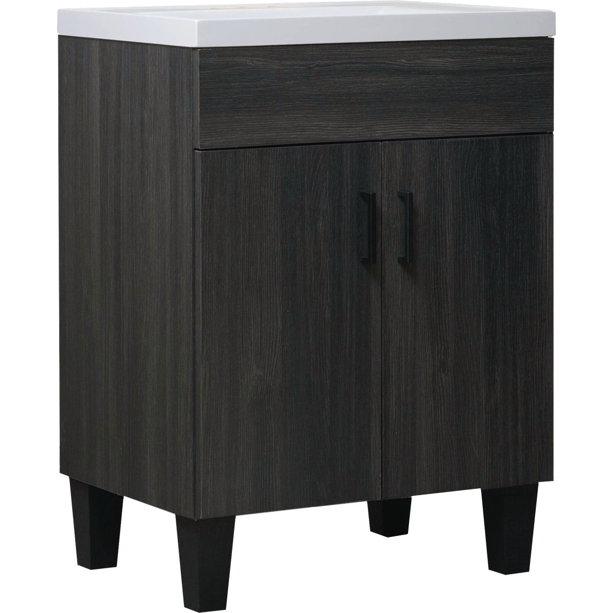 Zenna Home Wallowa Pine 24 In. W x 34 In. H x 18 In. D Vanity with White Cultured Marble Top