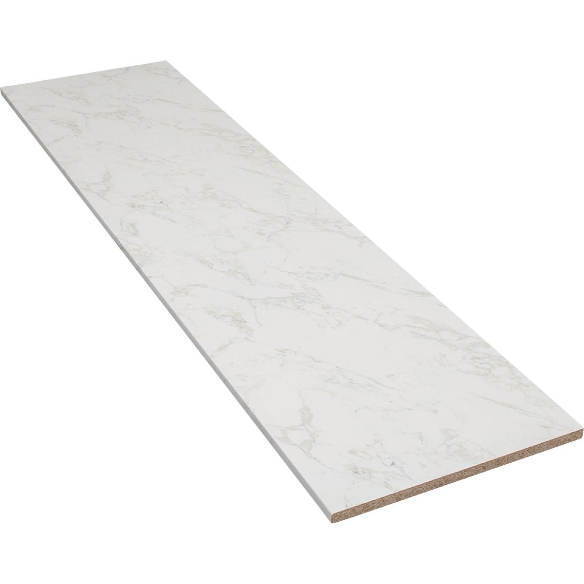 VT Industries Stretta 4 Ft. Laminate White Marble Countertop