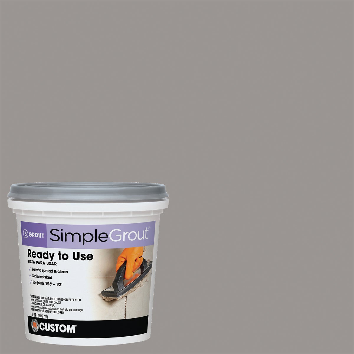 Custom Building Products Simplegrout Quart Delorean Gray Sanded Tile Grout