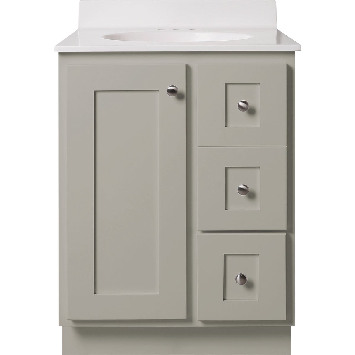 Bertch Storage Solutions 24 In. W x 34-1/2 In. H x 21 In. D Harbor Vanity Base without Top, 1 Door/3 Drawer