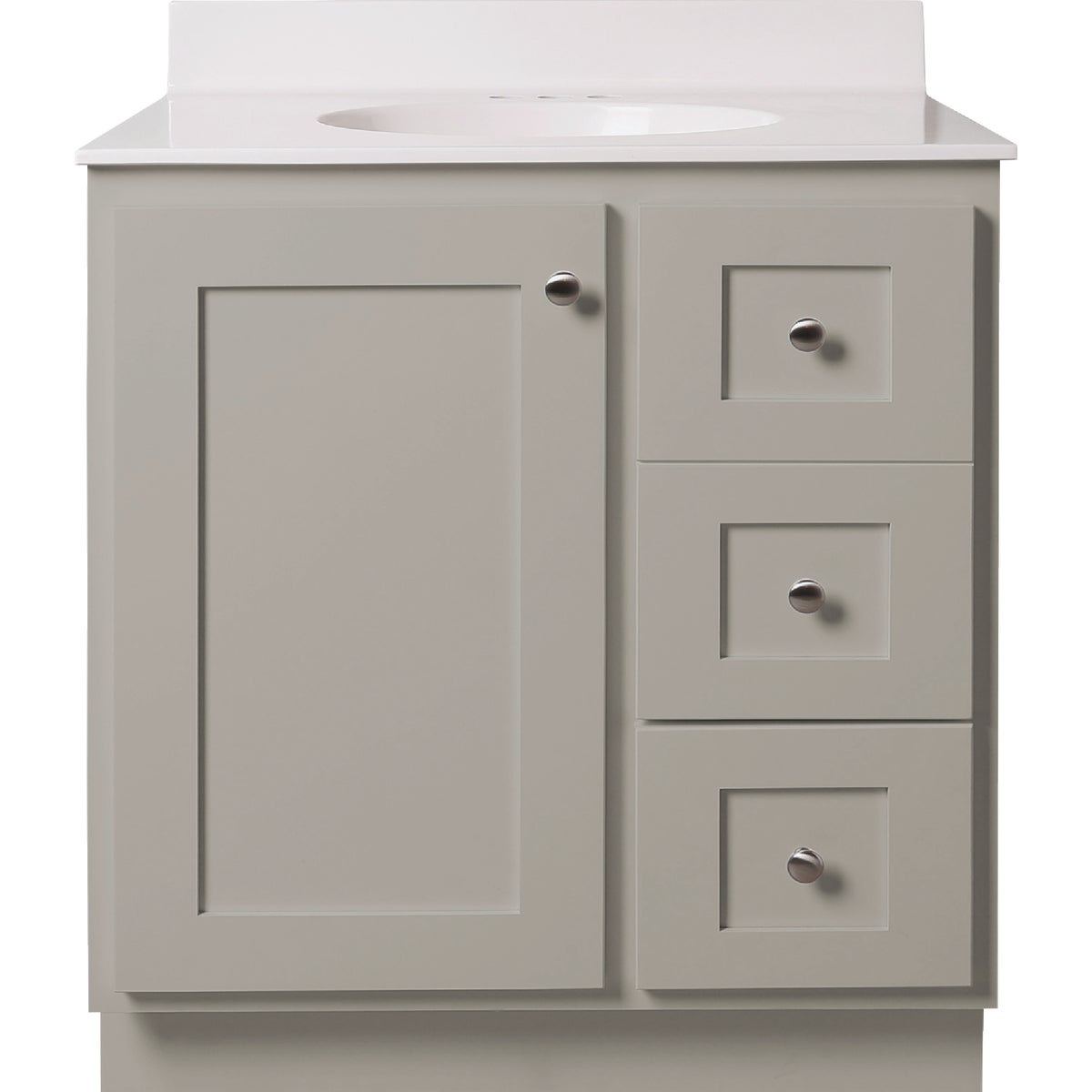 Bertch Storage Solutions 30 In. W x 34-1/2 In. H x 21 In. D Harbor Vanity Base without Top, 1 Door/3 Drawer