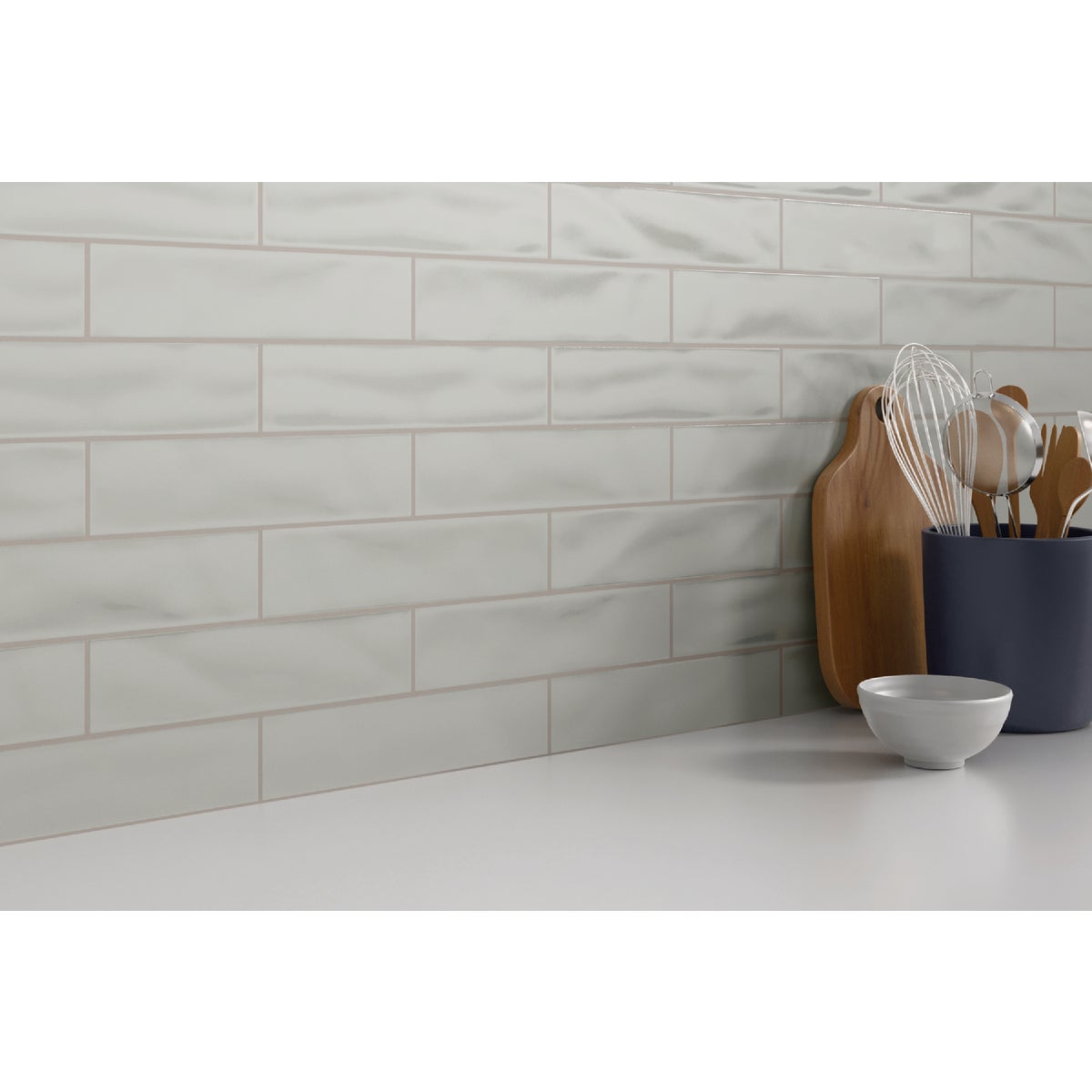 Emser Craft II 3 In. x 12 In. Glossy Gray Ceramic Wall Tile with Undulating Texture (5.6 Sq. Ft./Case)