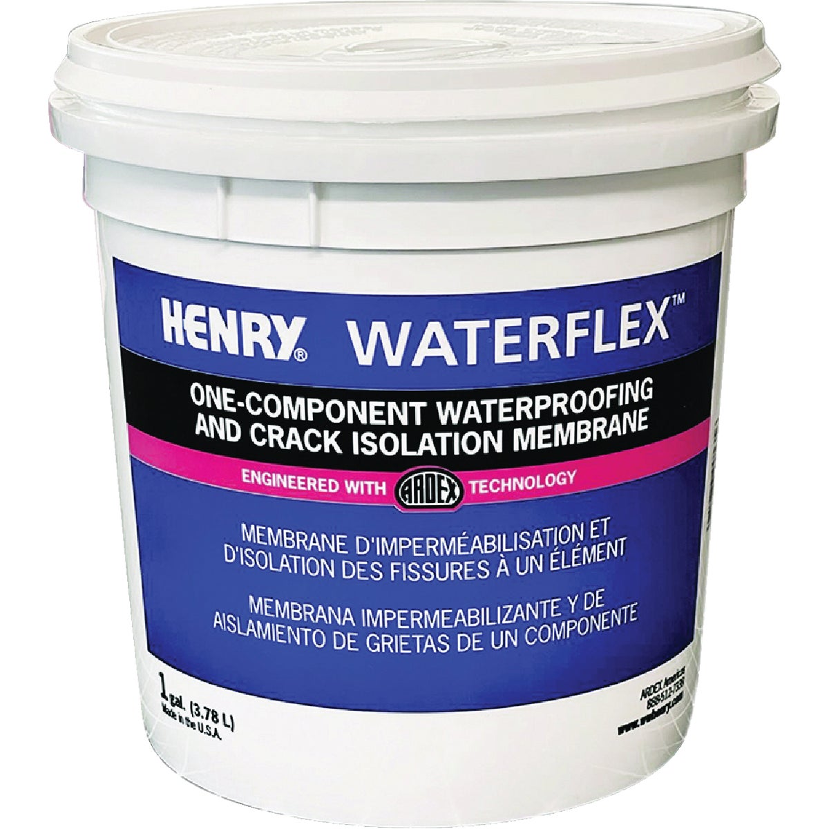 Henry WATERFLEX One-Component Waterproofing and Crack Isolation Membrane, 1 Gal.