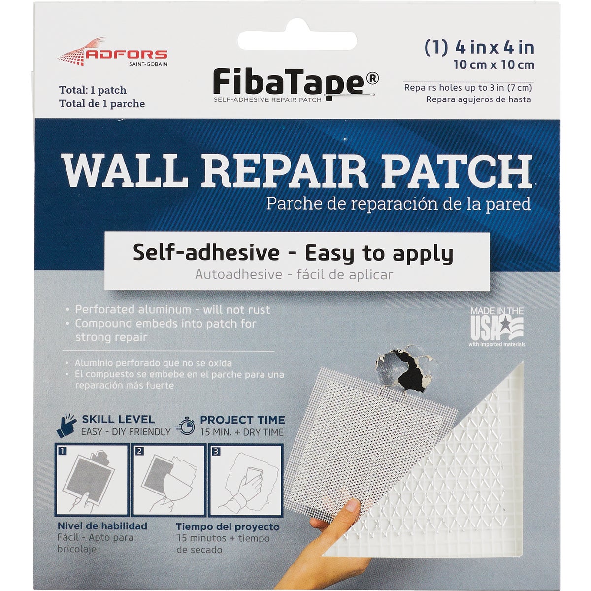 FibaTape 4 In. x 4 In. Wall & Ceiling Self-Adhesive Drywall Patch