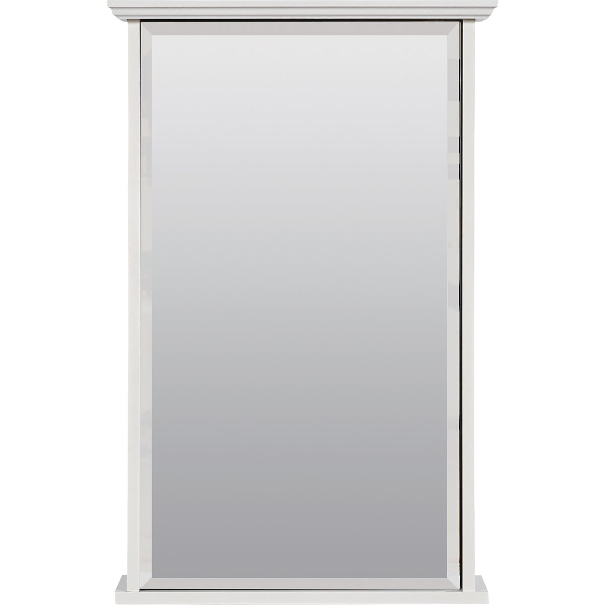 Zenith Zenna Home White 16 In. W. x 25 In. H. x 4.63 In. D. Single Mirror Surface Mount Crown Pediment Medicine Cabinet