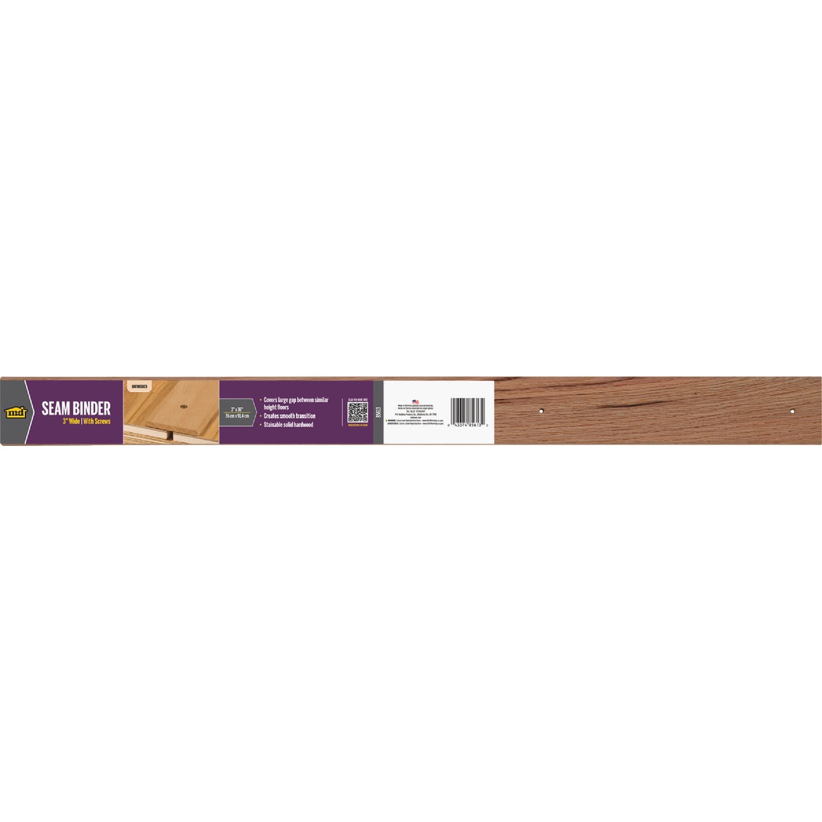 M-D Unfinished 3 In. x 3 Ft. Hardwood Seam Binder