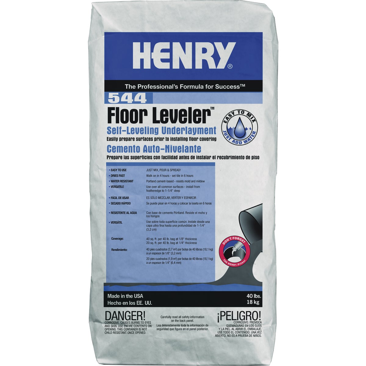 WW Henry 544 Floor Leveler Self-Leveling Underlayment, Gray, 40 Lb.