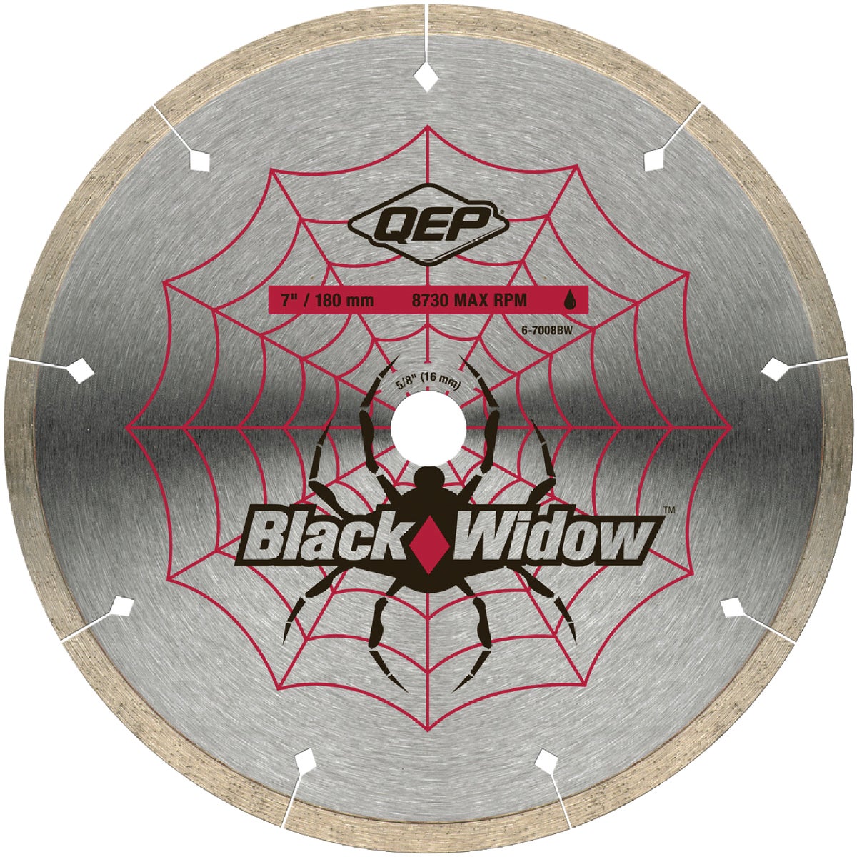 QEP Black Widow 7 In. Segmented Rim Wet Cut Diamond Blade