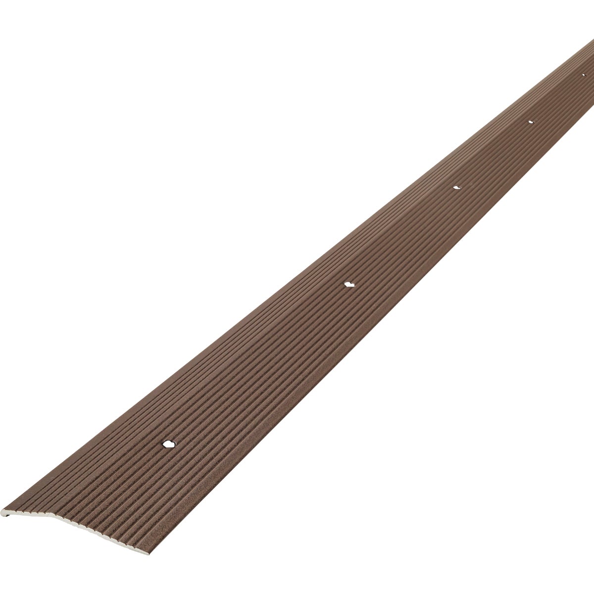 M-D Forest Brown Fluted 2 In. x 72 In. Aluminum Carpet Trim