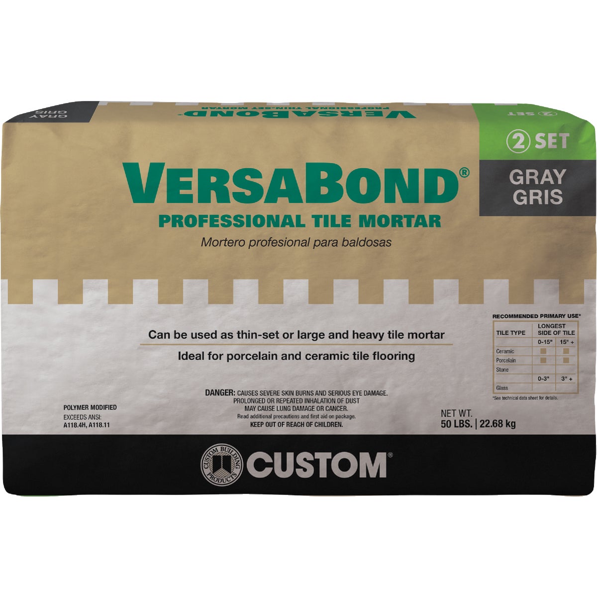 50LB GRY VERSBOND MORTAR