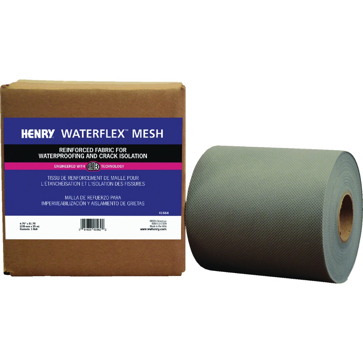Henry WATERFLEX 4.75 In. x 81.75 Ft. Waterproofing and Crack Isolation Mesh Roll