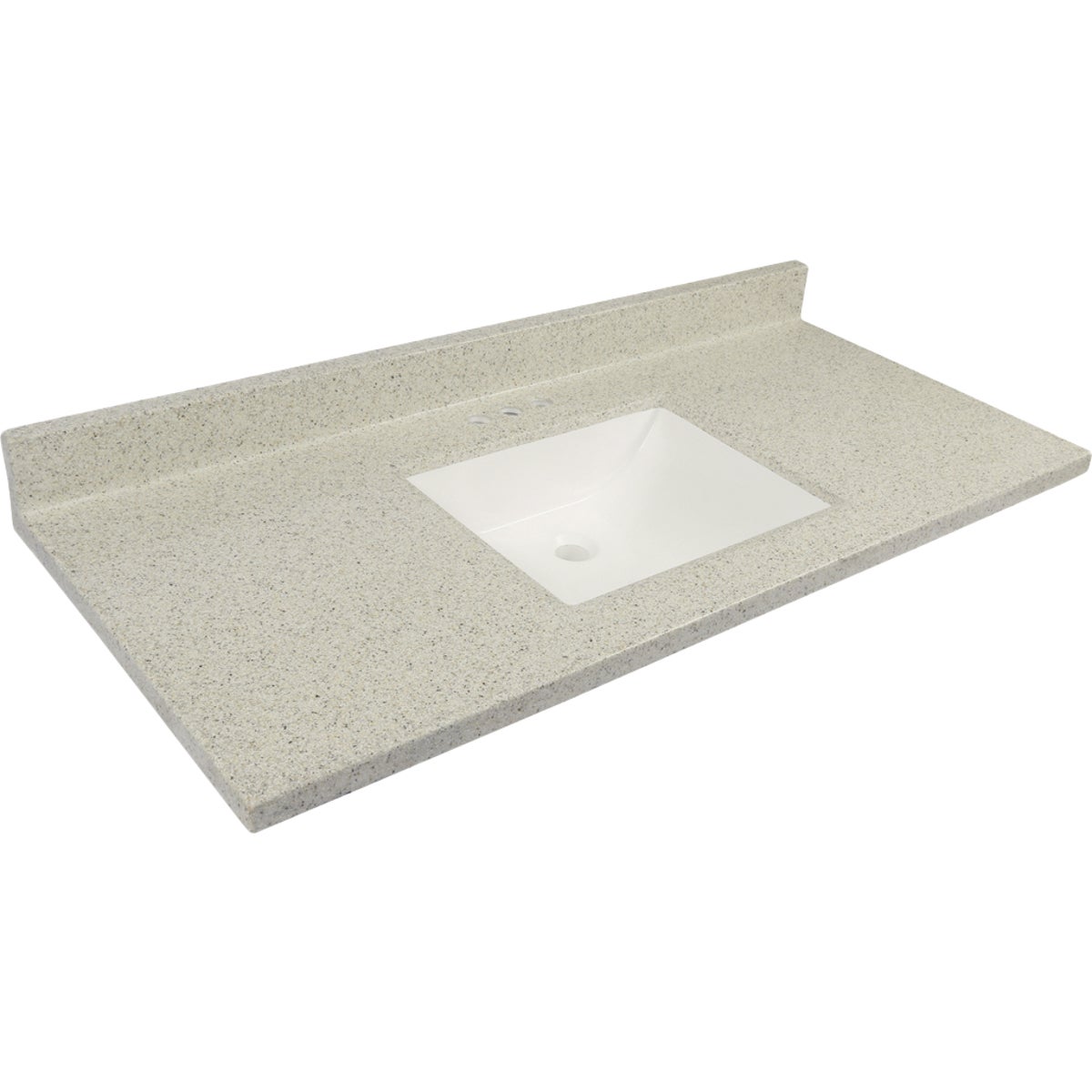 Modular Vanity Tops 49 In. W x 22 In. D Dune Cultured Marble Vanity Top with Rectangular Wave Bowl