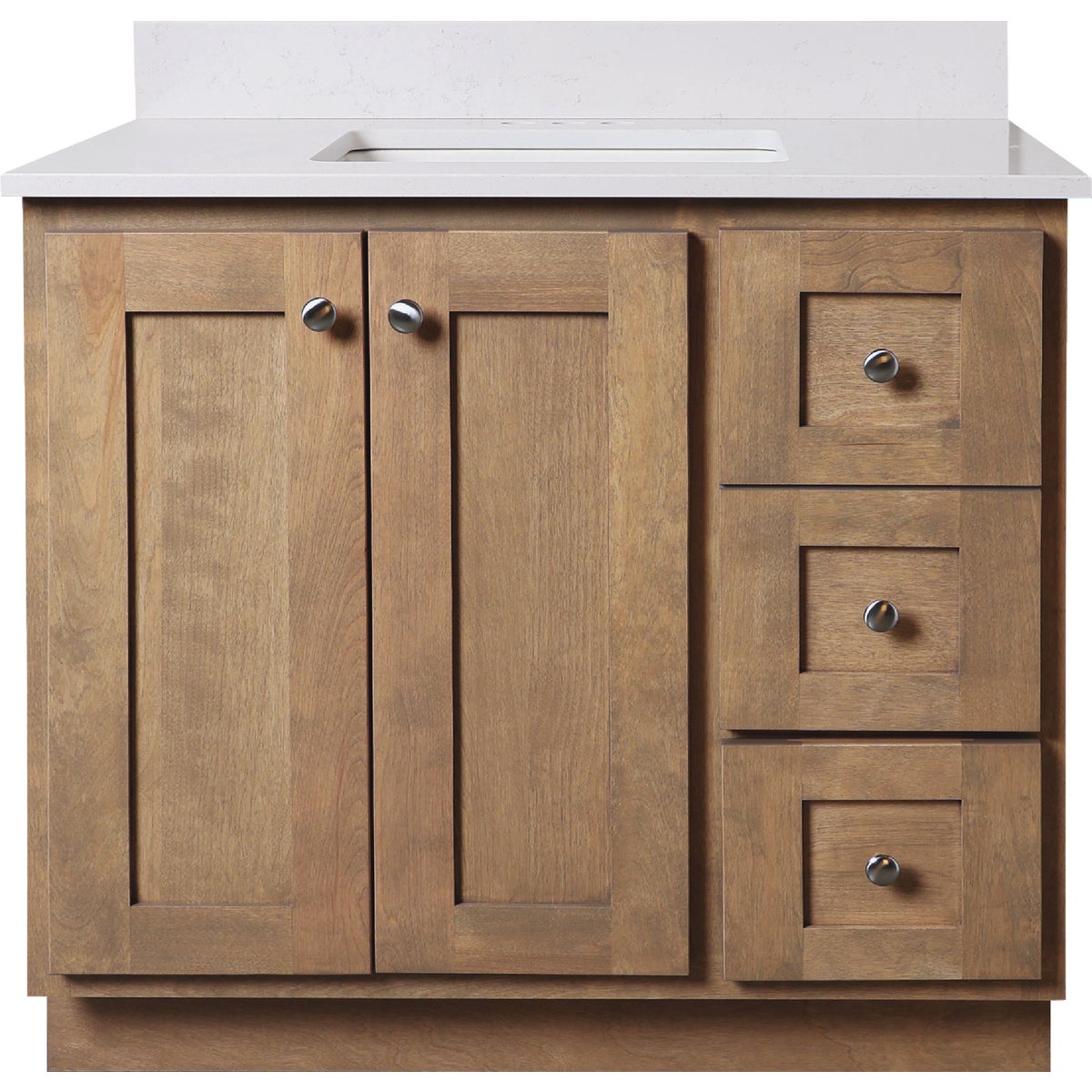 Bertch Storage Solutions 36 In. x 34-1/2 In. H x 21 In. D Driftwood Vanity Base without Top, 2 Door/3 Drawer