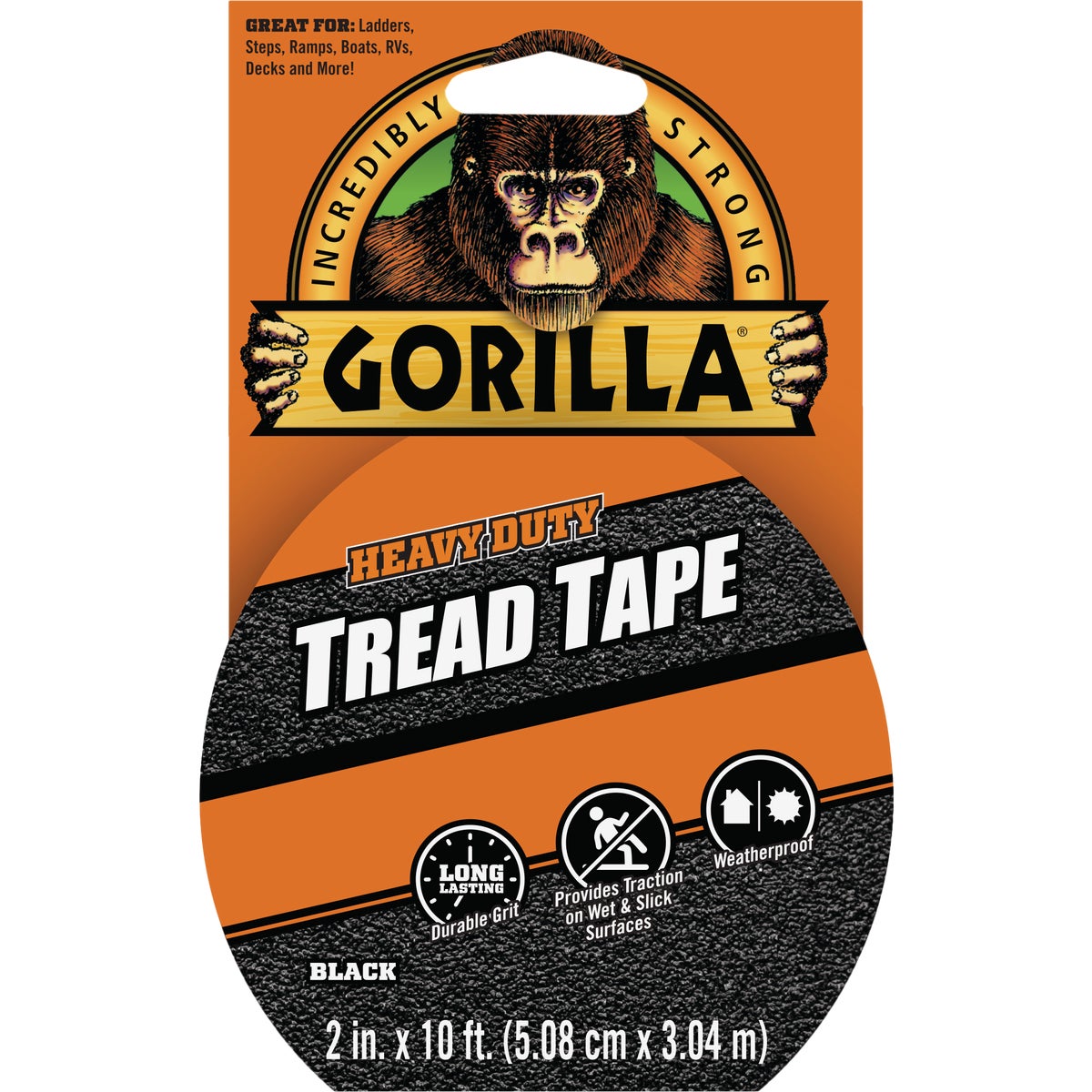 Gorilla 2 In. x 10 Ft. Black Anti-Slip Tread Tape Roll