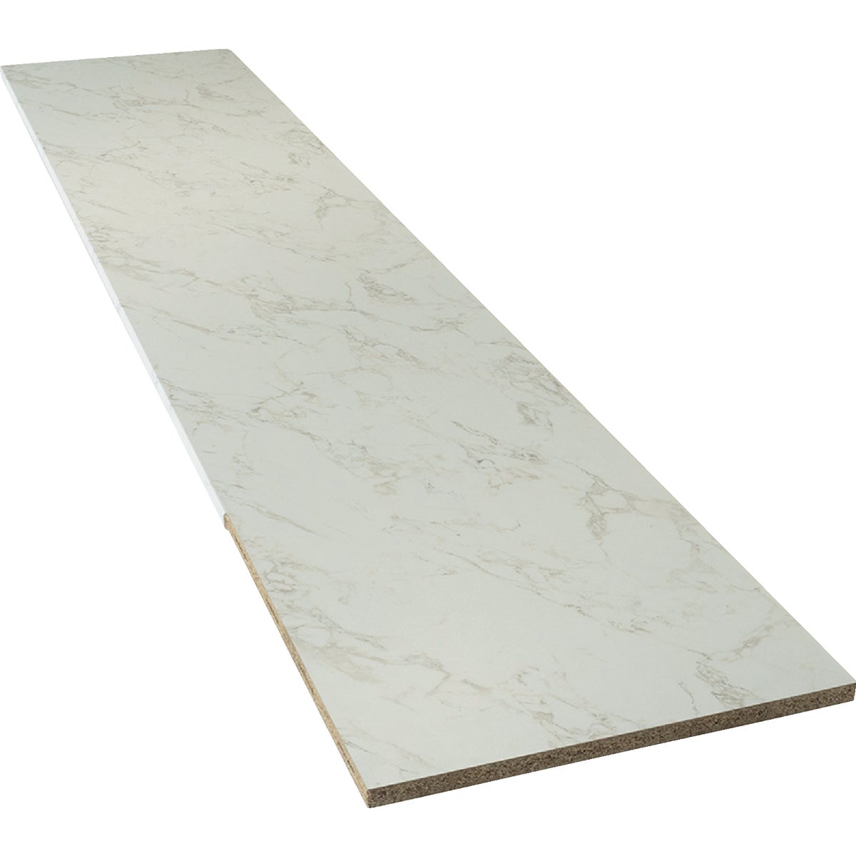 VT Industries Stretta 6 Ft. Right Hand Laminate White Marble Countertop