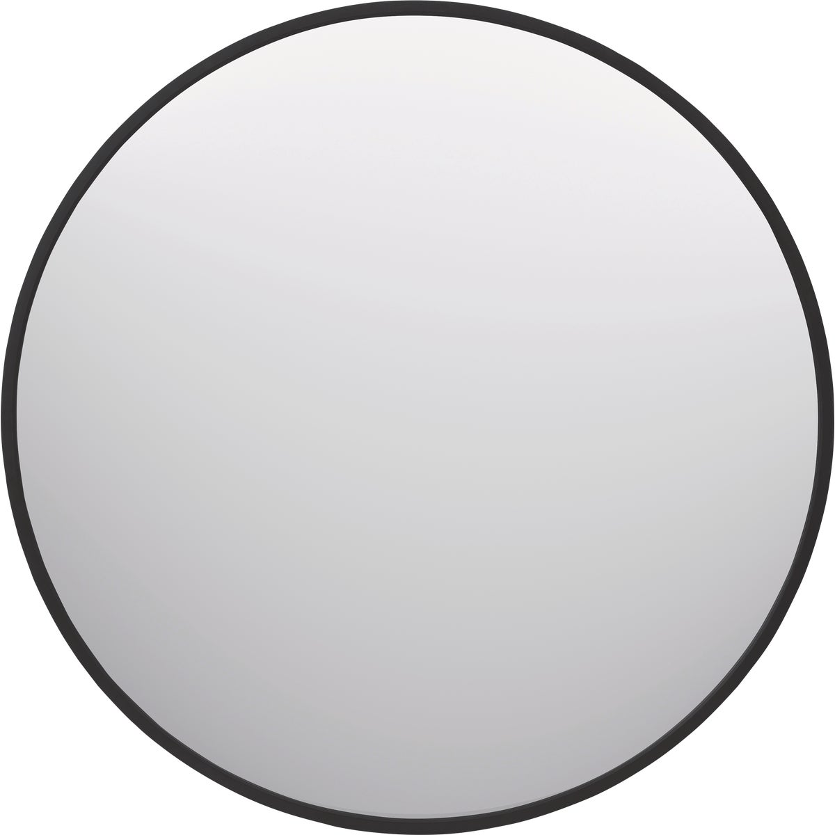 Zenna Home Designer Series Black 23.6 In. W x 23.6 In. H x 5 In. D Single Mirror Surface Mount Round Framed Medicine Cabinet
