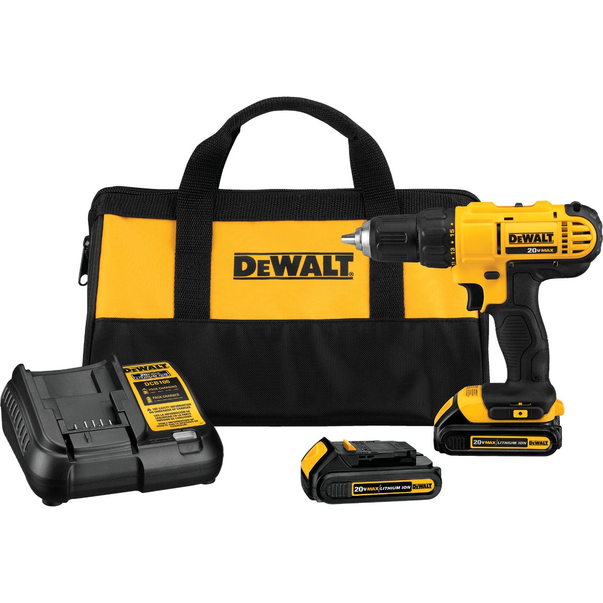 DEWALT 20-Volt MAX Lithium-Ion 1/2 In. Cordless Drill Kit