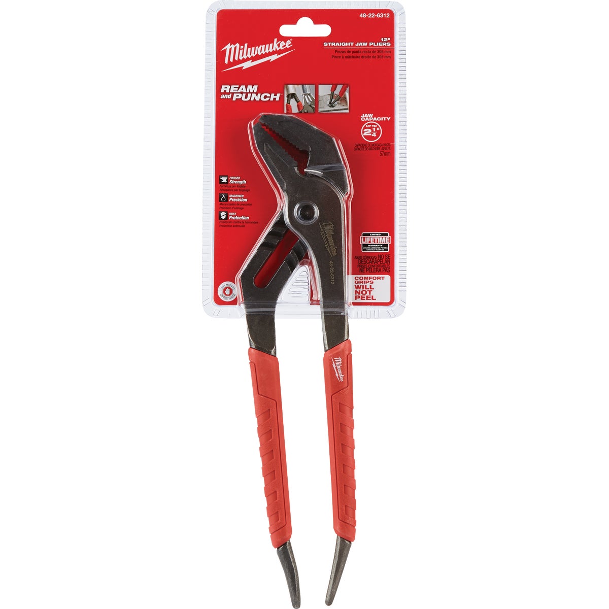 Milwaukee 12 In. Comfort Grip Straight Jaw Groove Joint Pliers