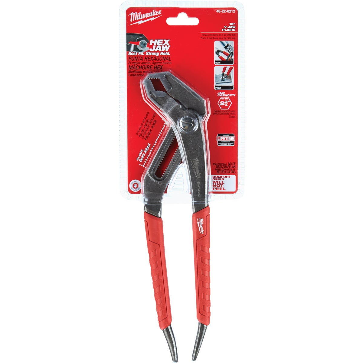 Milwaukee 10 In. Comfort Grip V-Jaw Groove Joint Pliers